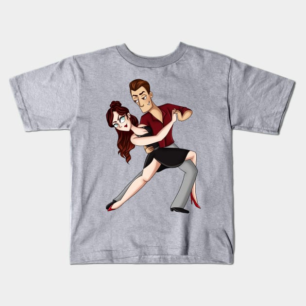 Argentine Tango Kids T-Shirt by katidoodlesmuch